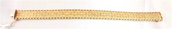14K Solid Gold Herringbone Edged Bracelet .42 Troy Ounces