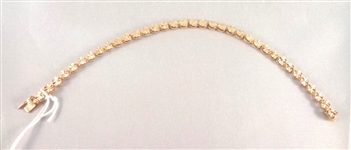 14K Solid Gold Floret Pattern Bracelet .22 Troy Ounces