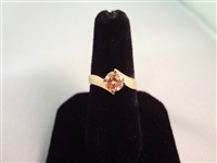 14K Gold Ring (1) Single Solitaire Diamond 4mm .25 carat Ring Size 6.75