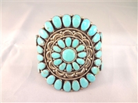 Juliana Williams Navajo Sterling Turquoise 1960s Cuff Bracelet