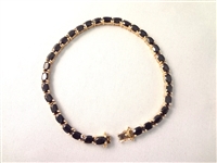 14K Gold Tennis Bracelet (33) Oval Sapphires 5x3mm (8.25 carats)