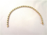 14K Gold Tennis Bracelet (60) Round Emeralds 2mm (1.8 carats)