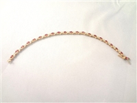 14K Gold Sapphire Diamond Tennis Bracelet (21) Marquise Sapphires 4x2mm, (21) Diamond Chips