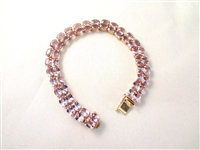 14K Gold Tennis Bracelet (52) Oval Amethysts 6x4mm (30) carats