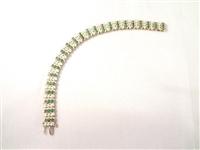 14K Gold Emerald and Diamond tennis Bracelet (69) Round Emerald 2.6mm (69) Diamonds