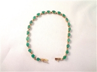 14K Gold Emerald Tennis Bracelet (23) Oval Emeralds 6x4mm (8) carats 