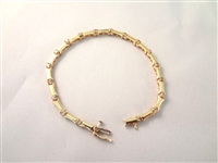 14K Gold and Diamond Tennis Bracelet (19) Round Diamonds 1.8mm