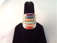 (6) Carolyn Pollack Relios Sterling Stackable Rings Total Weight .52 Troy Ounces