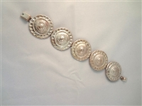 Bernice Goodspeed Mexico Sun 5 Concho Sterling Silver Bracelet 7.5"