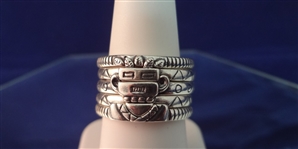 Carolyn Pollack Sterling Silver Kachina (5) Stackable Rings 