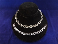 Carolyn Pollack Heavy Chunky Link Sterling Silver Chain and Bracelet