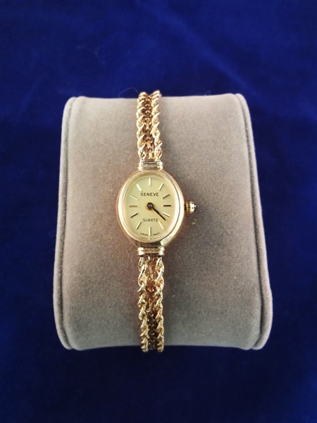 10K Gold Geneve Ladies Wristwatch 6.5" Long