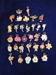 Nolan Miller Group of (32) Charms for Necklace or Charm Bracelet: Flowers and Birds