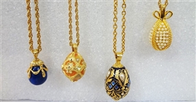 (4) Joan Rivers Faberge Egg Necklaces with Egg Pendants