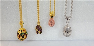 (4) Joan Rivers Faberge Egg Necklaces with Egg Pendants