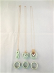 14K Gold Green Apple Jade (3) Necklaces, Pendants and Ring Sets