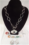 Robert Lee Morris Sterling Silver Jewelry Group: Necklace/Pendant, Earrings and Bracelet