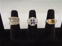 (3) Barbara Bixby Sterling Silver 18k Gold Rings