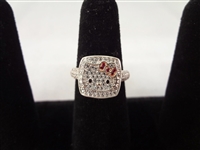Sterling Silver Hello Kitty Pave Crystals Ring Size 9