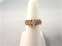 14K Gold and Diamond Ring (7) Marquise Diamonds