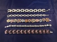 (5) Nolan Miller Rhinestone Vintage Bracelets