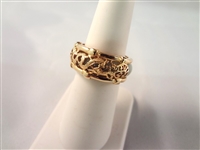 14K Gold and Green Apple Jade Ring Gold Wrapped