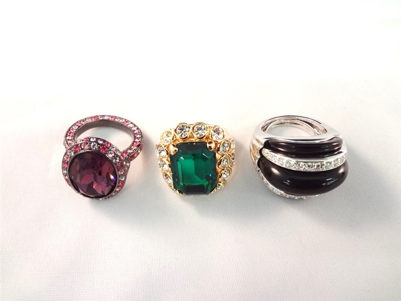(3) Kenneth Jay Lane Chunky Cocktail Rings