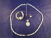 Carolyn Pollack Sterling Silver Jewelry Suite: Necklace, Pendant, Bracelet, Ring