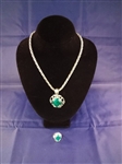 Carolyn Pollack Sterling Silver and Malachite Necklace, Pendant and Ring Set