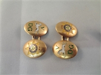 18k Gold Cufflinks "Vestigia Nulla Retrorsum" 13.9 Grams