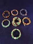 (7) Carolyn Pollack Stretch Sterling Silver and Colored Stone Bracelets