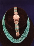 Carolyn Pollack Sterling Silver Turquoise Choker and Watch