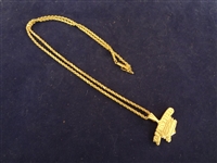 14K Gold Rope Necklace with 14K Jacobs Field Charm
