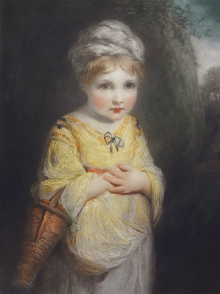 Elizabeth Gillard Mezzotint "Strawberry Girl" Joshua Reynolds Painting