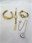 (4) Jade Watches Sterling, and Gold Tone