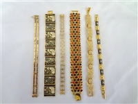 (6) Joan Rivers Gold Tone Costume Bracelets