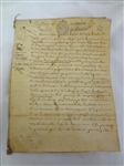 17th Century French Document 1683 from City of Caen on Skin