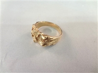 14k Gold Nugget Ring Size 8.25