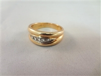 14k Gold and 5 Diamond Mens Ring 