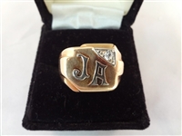 14k Gold and Diamond Ring Monogrammed