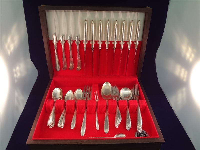 1941 Towle "Silver Flutes" Sterling Silver Flatware 58 Pieces