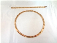 14k Gold Ladies Choker and Bracelet Matching Set