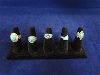 (5) Carolyn Pollack Sterling Silver Turquoise Rings