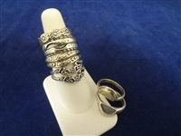 (9) Carolyn Pollack Sterling Silver Stackable Rings 