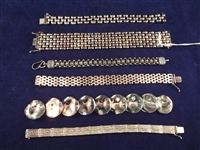 (6) Solid Sterling Silver Bracelets 
