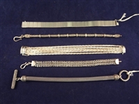 (5) Solid Sterling Silver Bracelets