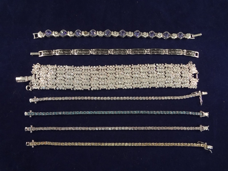 (7) Joan Rivers Silver Tone Costume Bracelets