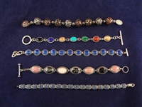 (5) Carolyn Pollack Sterling Silver and Stones Bracelets