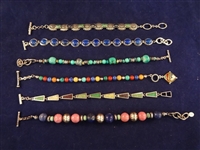 Carolyn Pollack Sterling Silver and Multi Color Stone Bracelets