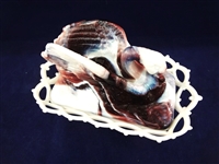 Westmoreland Puple Marble Slag Glass Swan on a Nest Covered Dish